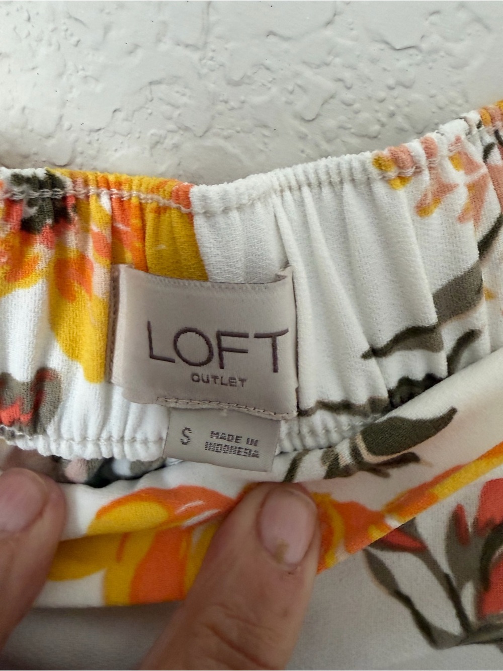 LOFT Outlet Floral Wide Leg Crop Pants White Pink Yellow Women’s Small - Picture 7 of 12